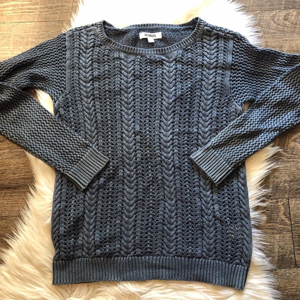 BB Dakota Blue Open Knit Sweater
